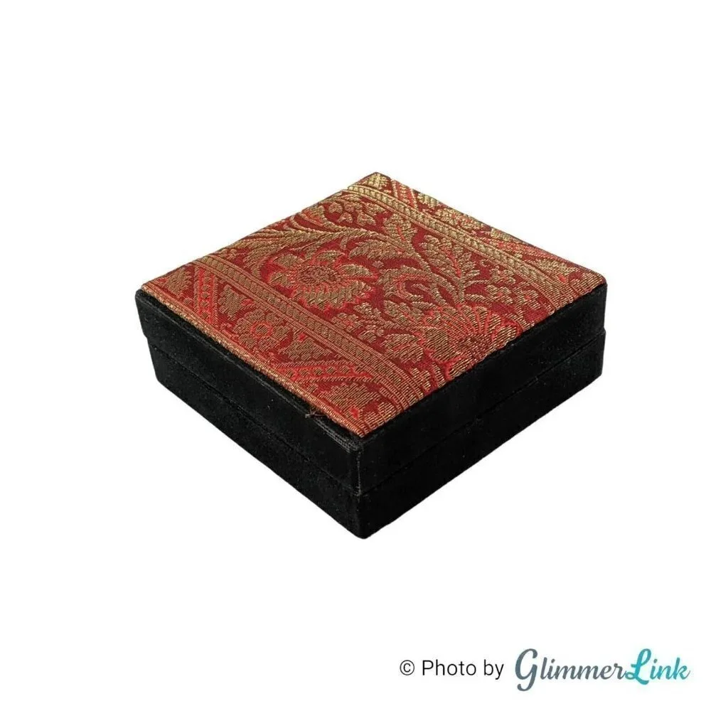 Vintage Upholstered Velvet Keepsake Box